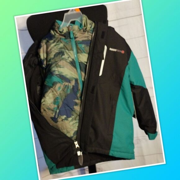 NWT Swiss Tech 4 in 1 Systems Coat Size 6-7 With Security Pocket, Water Resist - Picture 2 of 5